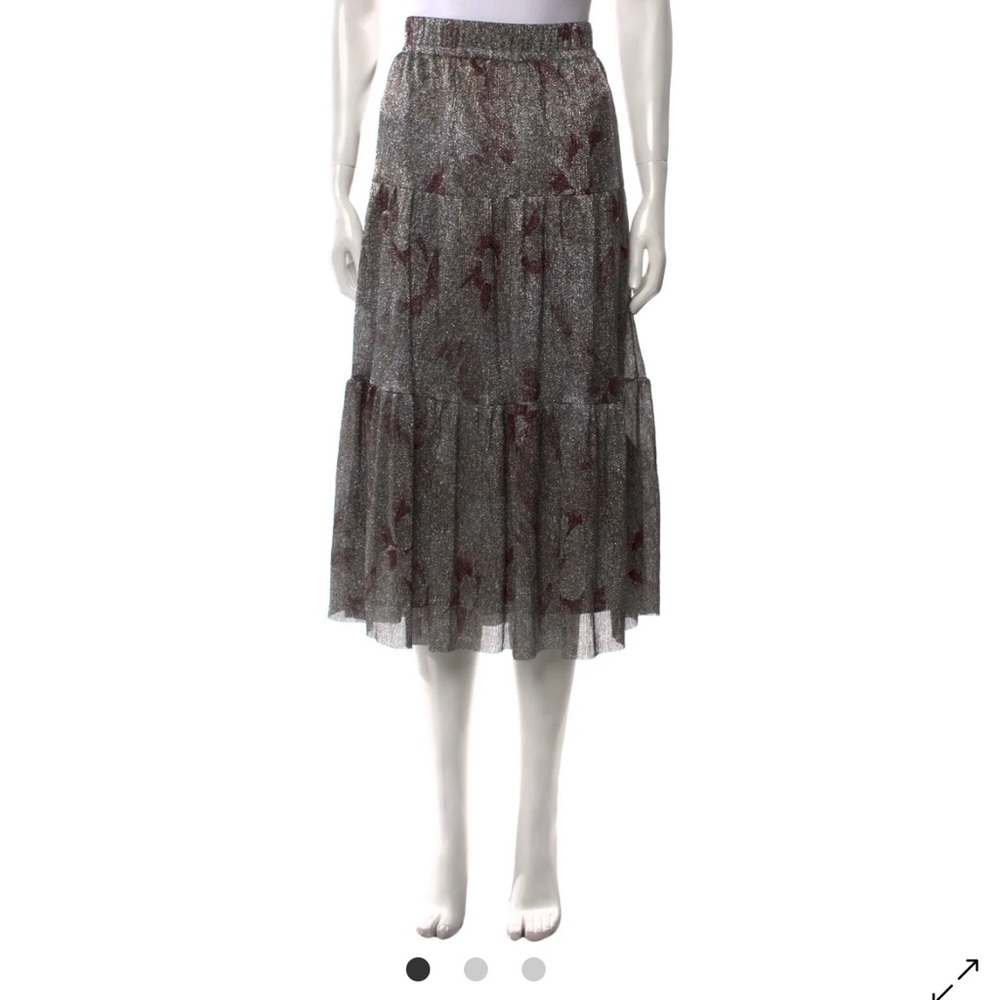 Ba&sh Floral Tan Shimmer Skirt